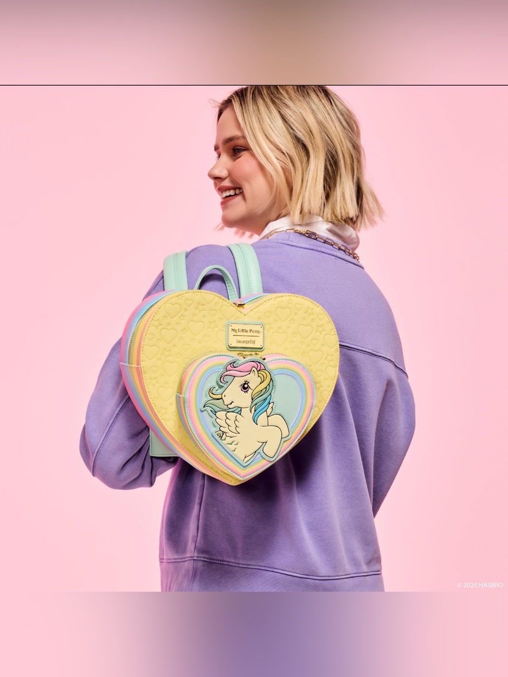 Loungefly My Little Pony Exclusive Sky Dancer Heart Shaped Figural Backpack - Picture 2 of 7